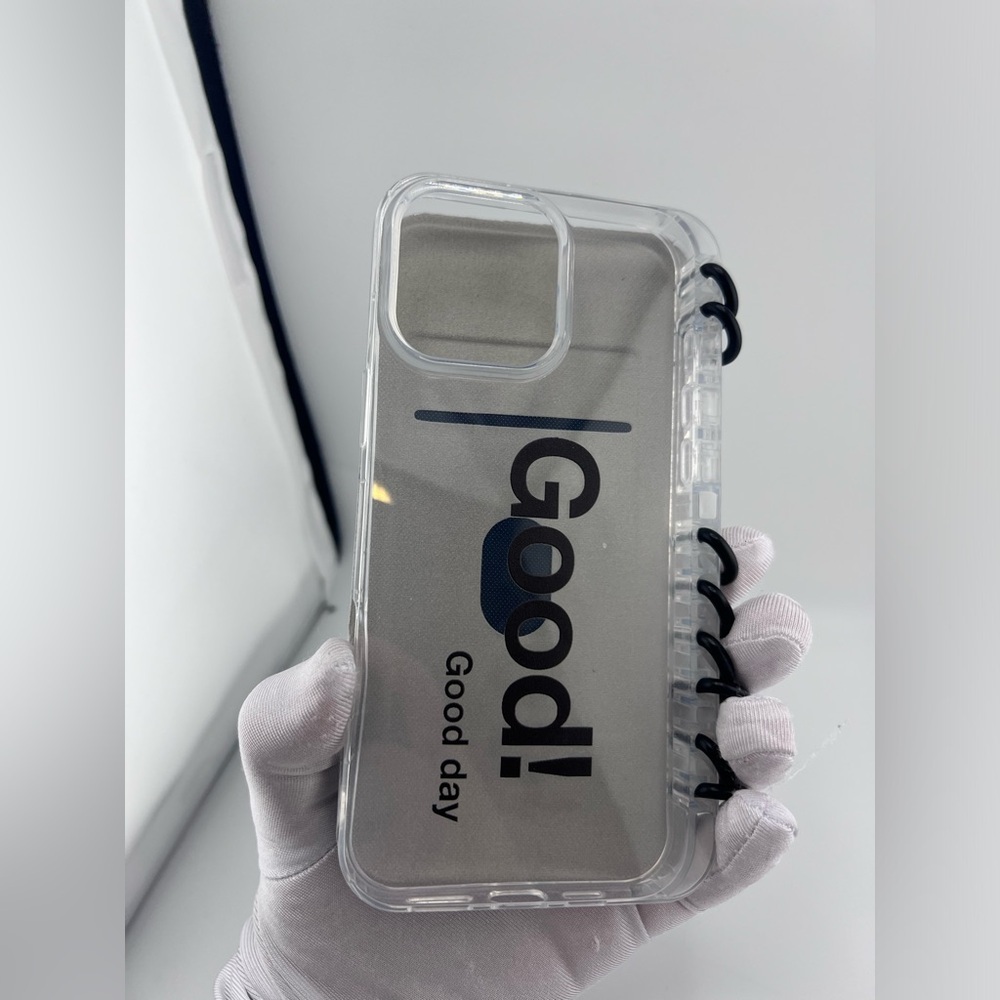 White and Black IPhone 16 pro max Case with Text Design - Picture 6 of 8